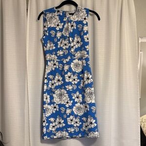 Banana Republic Blue and White Floral Midi Dress
